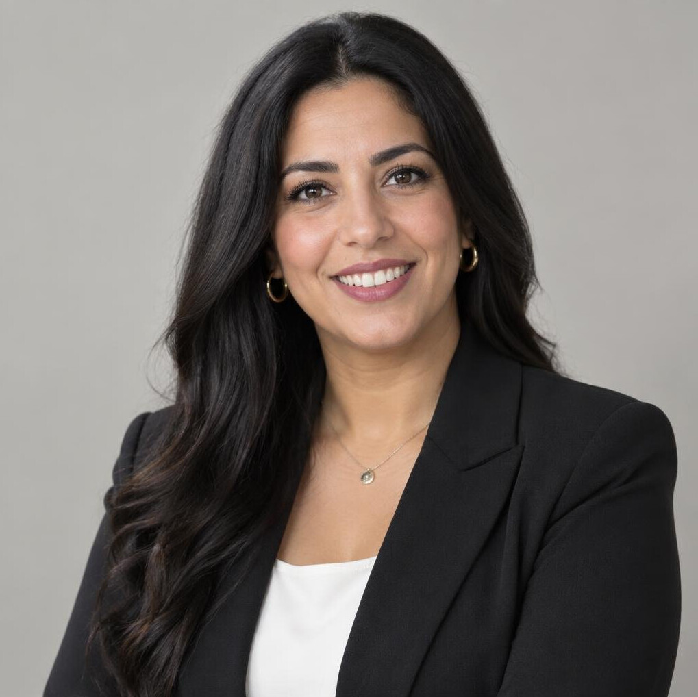 Portrait of a smiling woman with long hair